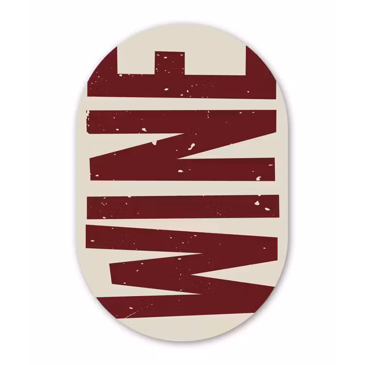 Muurovaal Glas – Wine - Red - Decoratie - Japandi — 1
