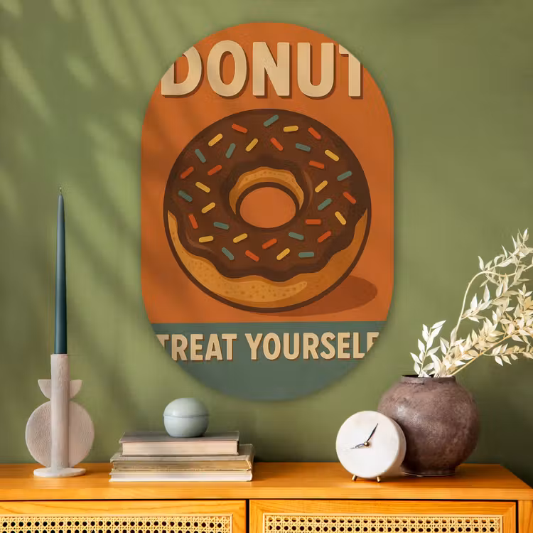 Wandoval Glas – Donut - Spikkels - Kleurrijk - Quote — 2