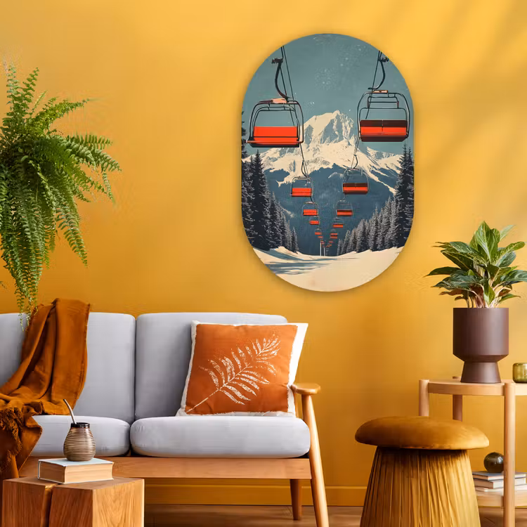 Wandoval Glas – Sneeuw - Skilift - Rood - Bomen — 3