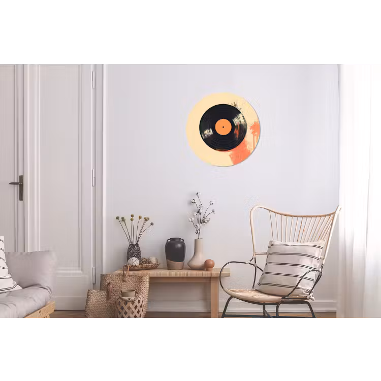 Wandcirkel - aluminium - Vinylplaat - Zwart - Verfspatten - Retro — 2