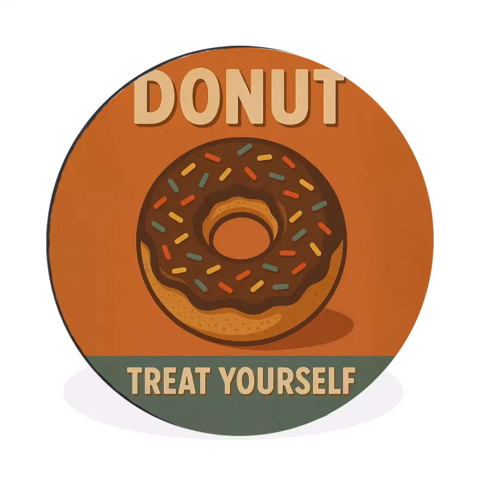 Wandcirkel - aluminium - Donut - Spikkels - Kleurrijk - Quote — 1