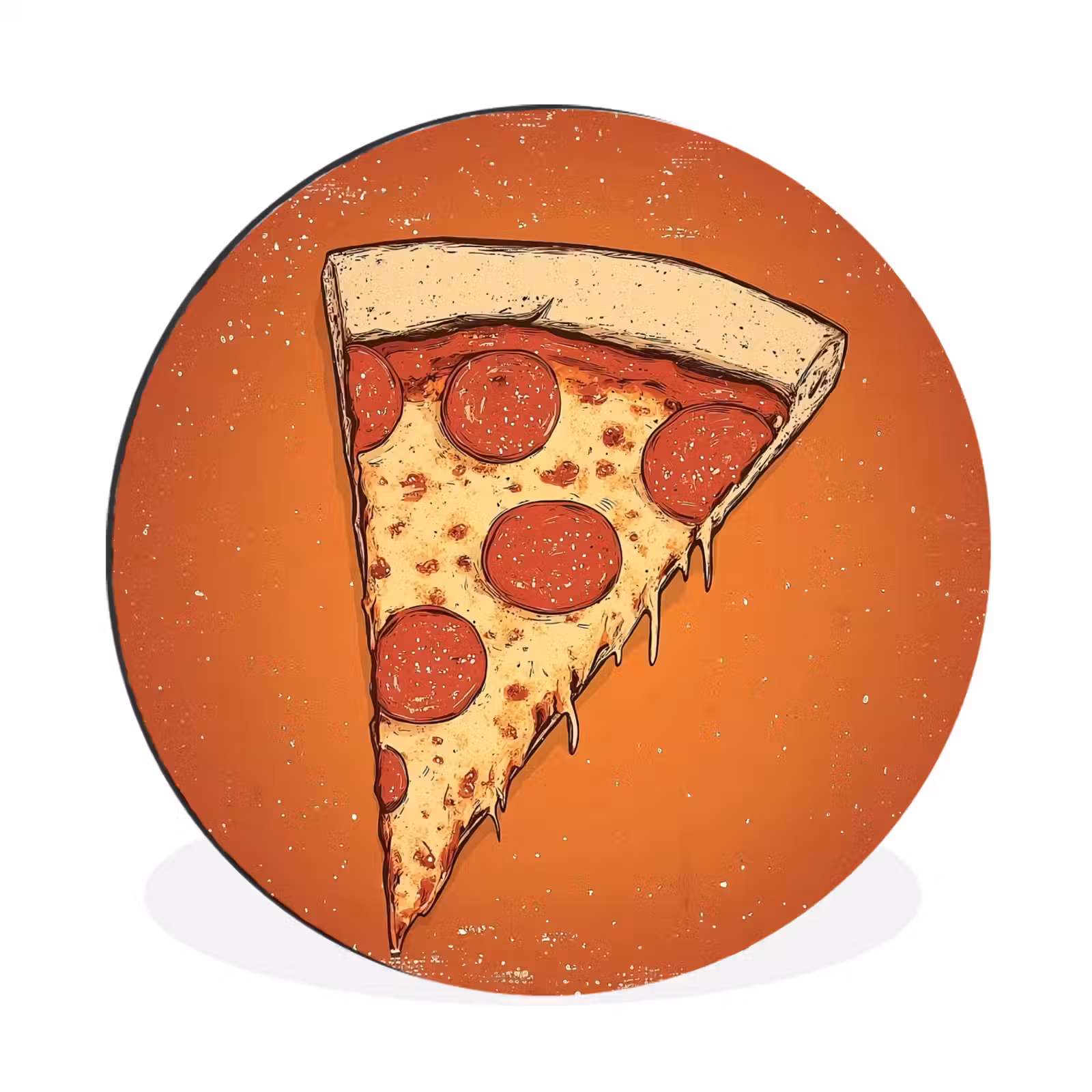 Wandcirkel - aluminium - Pizza - Kaas - Rood - Pepperoni — 1