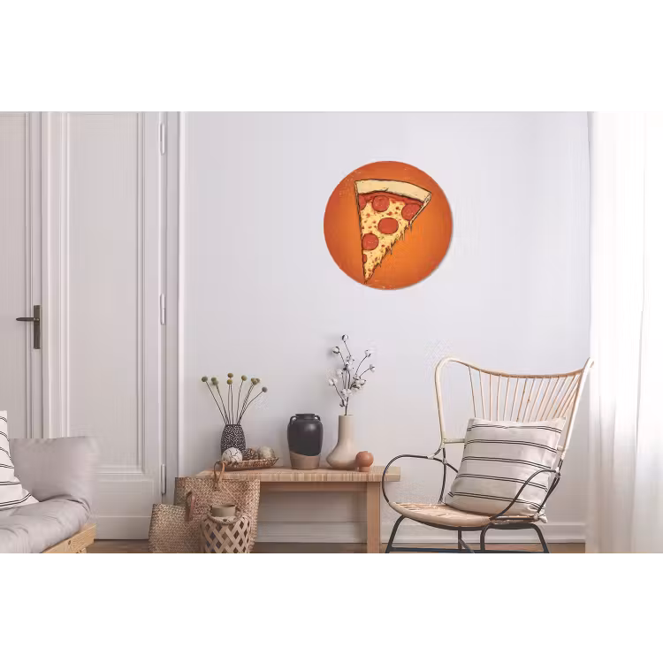 Wandcirkel - aluminium - Pizza - Kaas - Rood - Pepperoni — 2