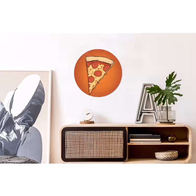 Wandcirkel - aluminium - Pizza - Kaas - Rood - Pepperoni — 3
