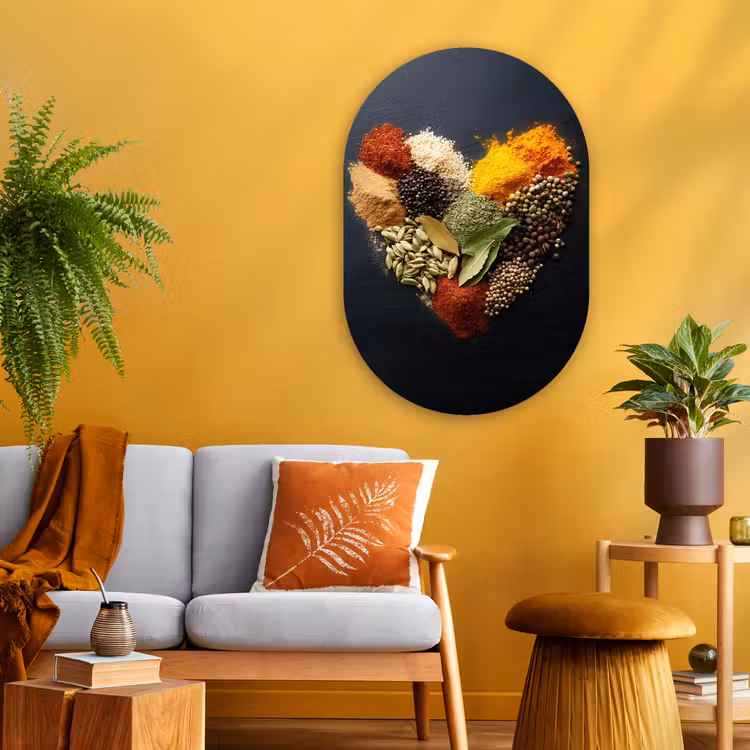 Muurovaal Glas – Specerijen - Mix - Hartvorm - Zwart — 3