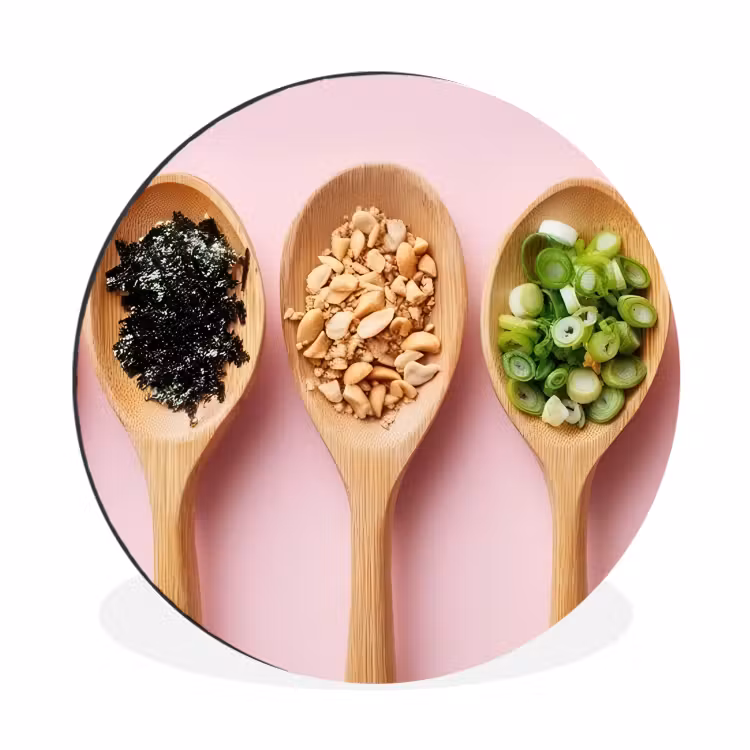 Wandcirkel - aluminium - Ingrediënten - Lepels - Hout - Roze