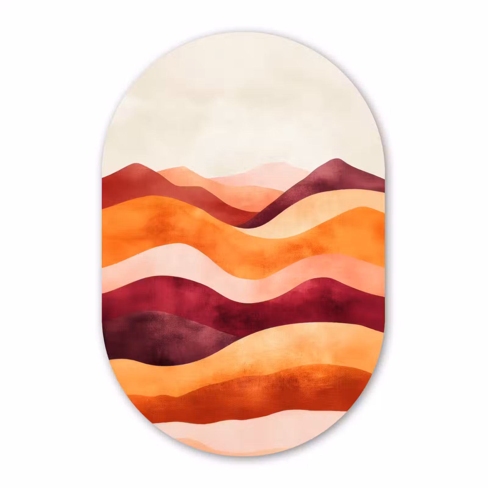 Muurovaal Glas – Abstract - Landschap - Golven — 1