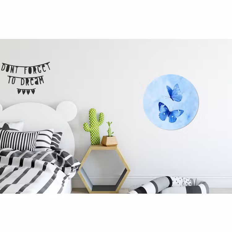 Wandcirkel - aluminium - Vlinders - Sierlijk - Blauw — 5