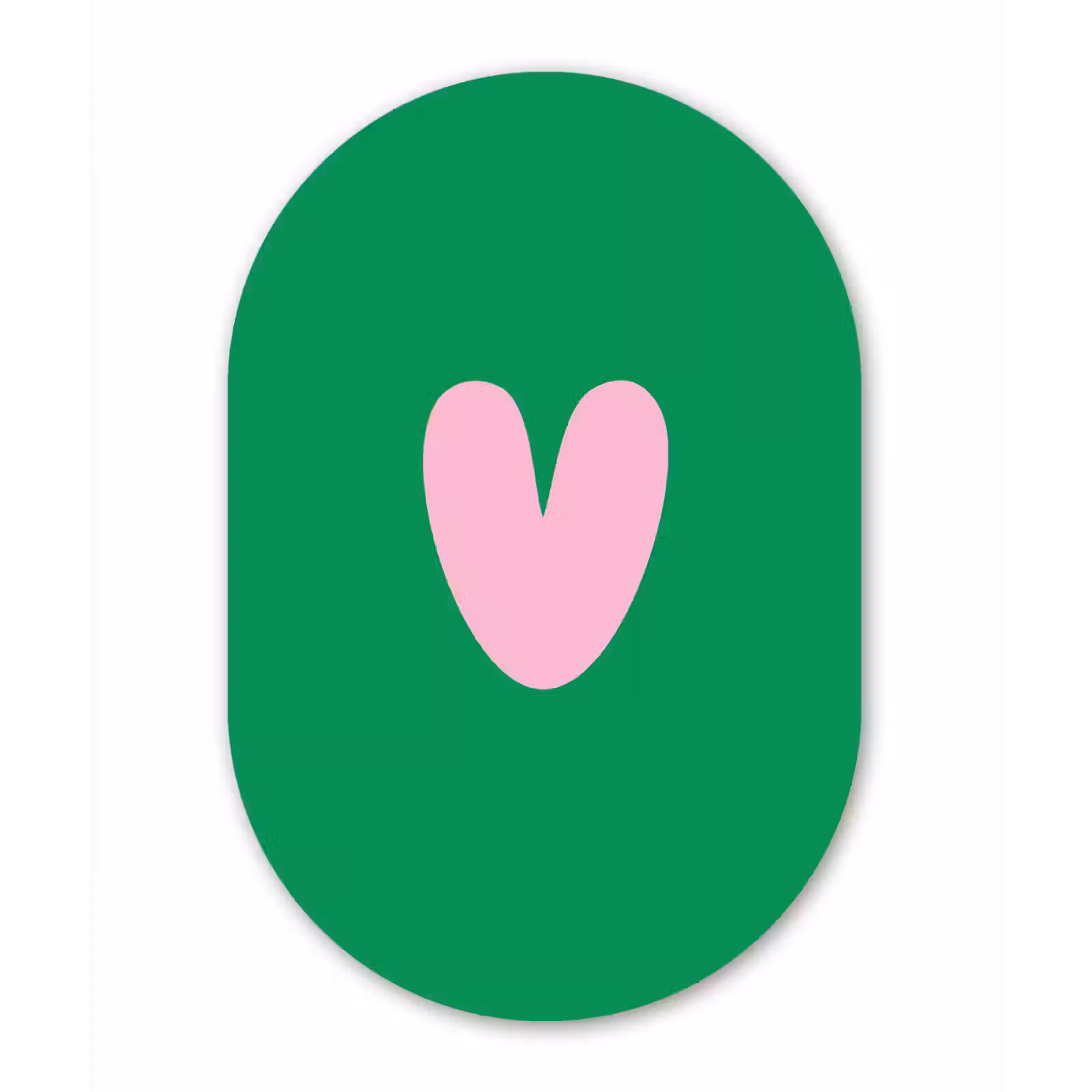 Muurovaal Glas – Groen - Hart - Minimalistisch - Valentijn — 1