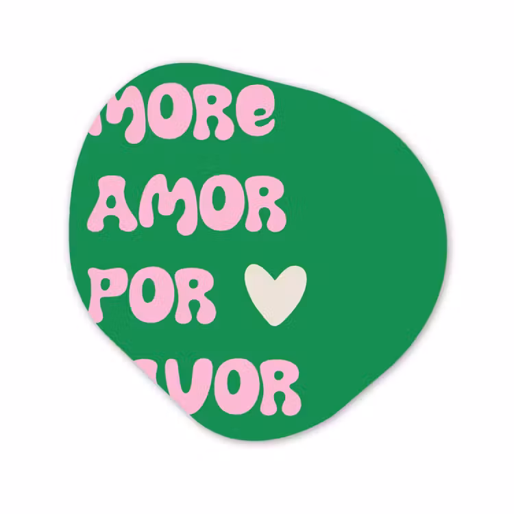 Organisch schilderij – Amor - Valentijn - Groen - Tekst — 1
