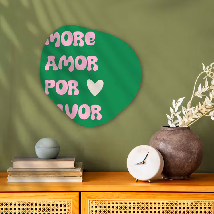 Organisch schilderij – Amor - Valentijn - Groen - Tekst — 2