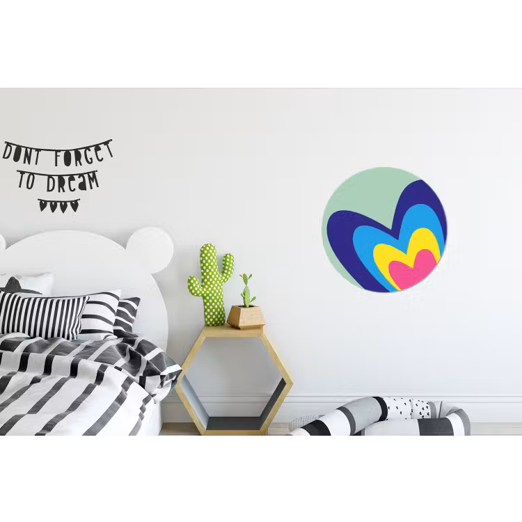 Wandcirkel - aluminium - Hartjes - Kleurrijk - Valentijn — 5