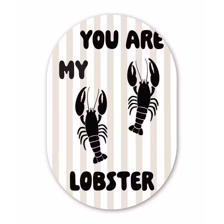 Muurovaal Glas – Lobster - Beige - Minimalistisch — 1