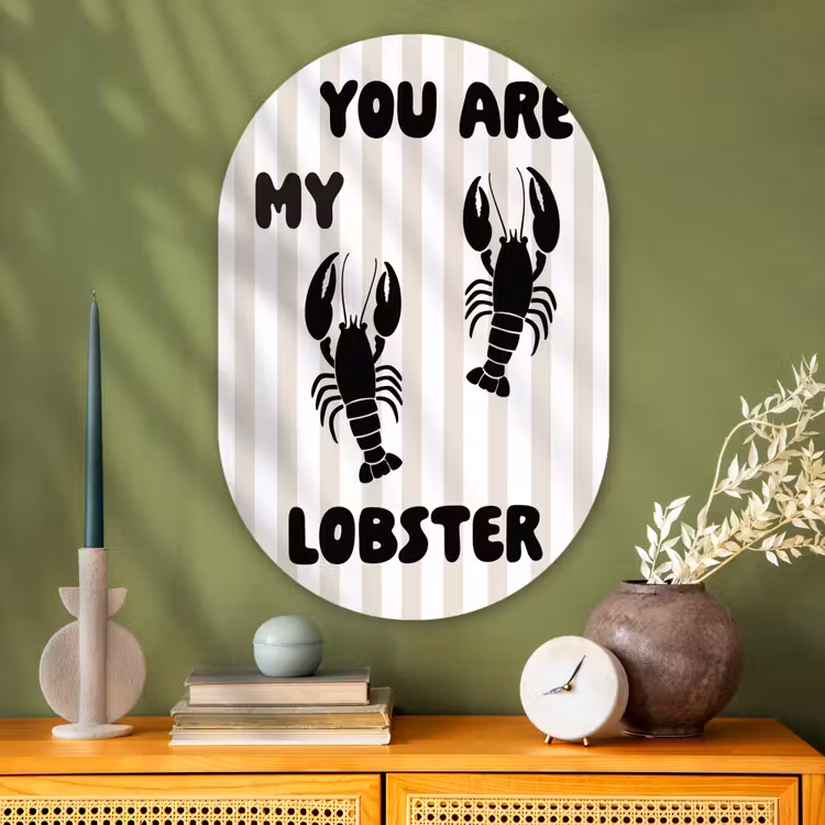 Muurovaal Glas – Lobster - Beige - Minimalistisch — 2