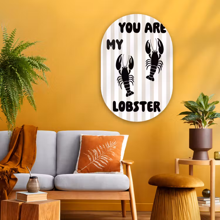 Muurovaal Glas – Lobster - Beige - Minimalistisch — 3