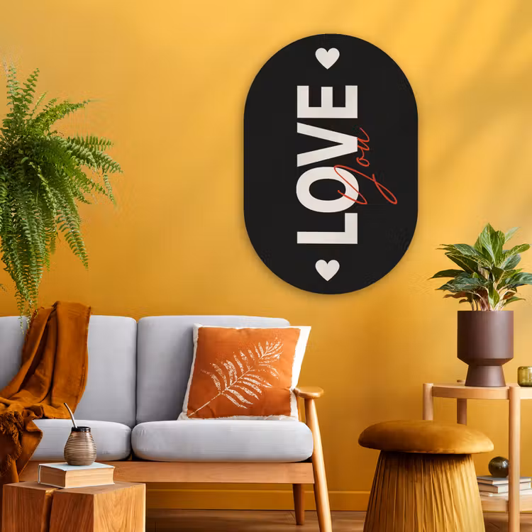 Muurovaal Glas – Love - Rood - Valentijn — 3