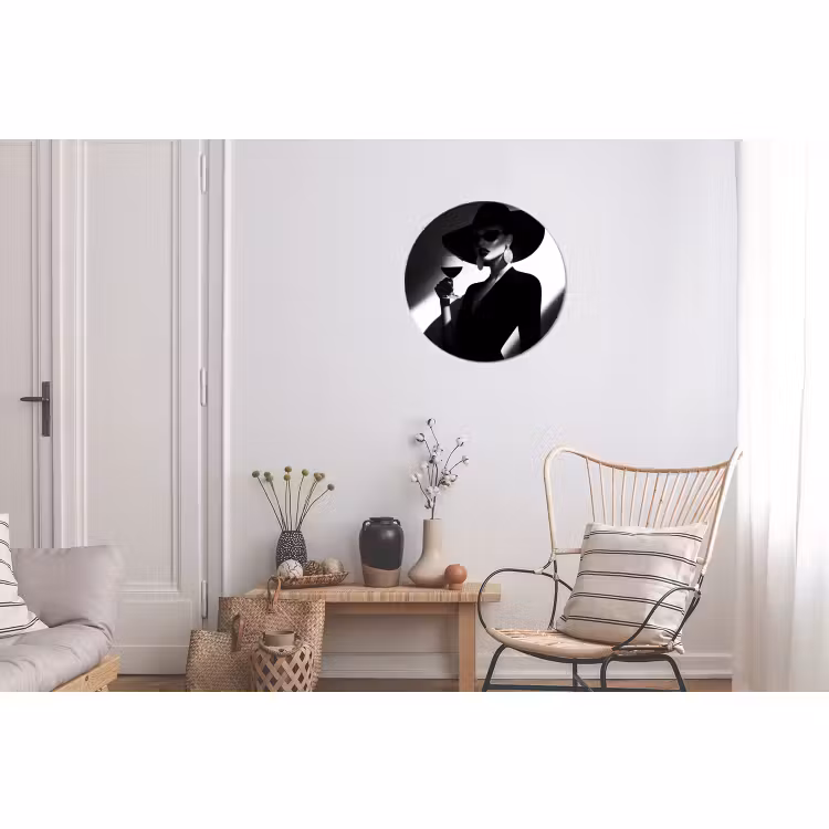 Wandcirkel - aluminium - Vrouw - Wijn - Chic — 2