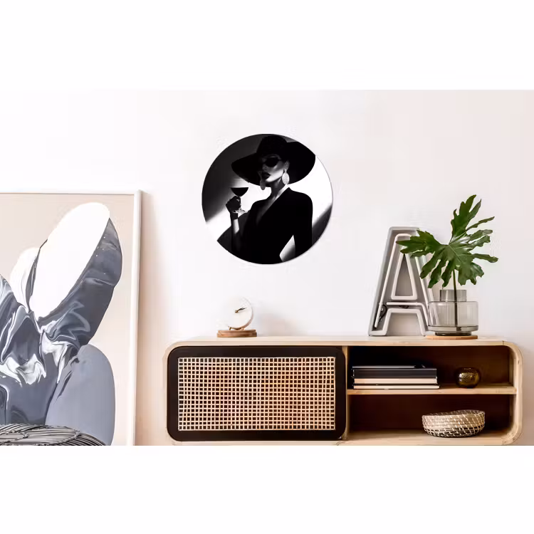 Wandcirkel - aluminium - Vrouw - Wijn - Chic — 3