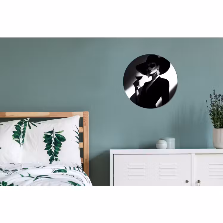 Wandcirkel - aluminium - Vrouw - Wijn - Chic — 4
