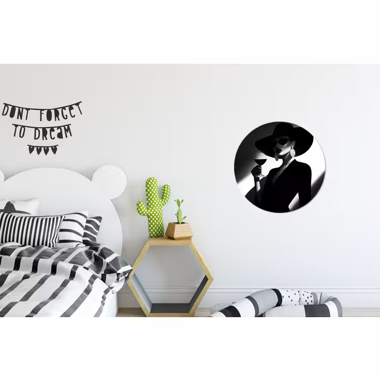 Wandcirkel - aluminium - Vrouw - Wijn - Chic — 5
