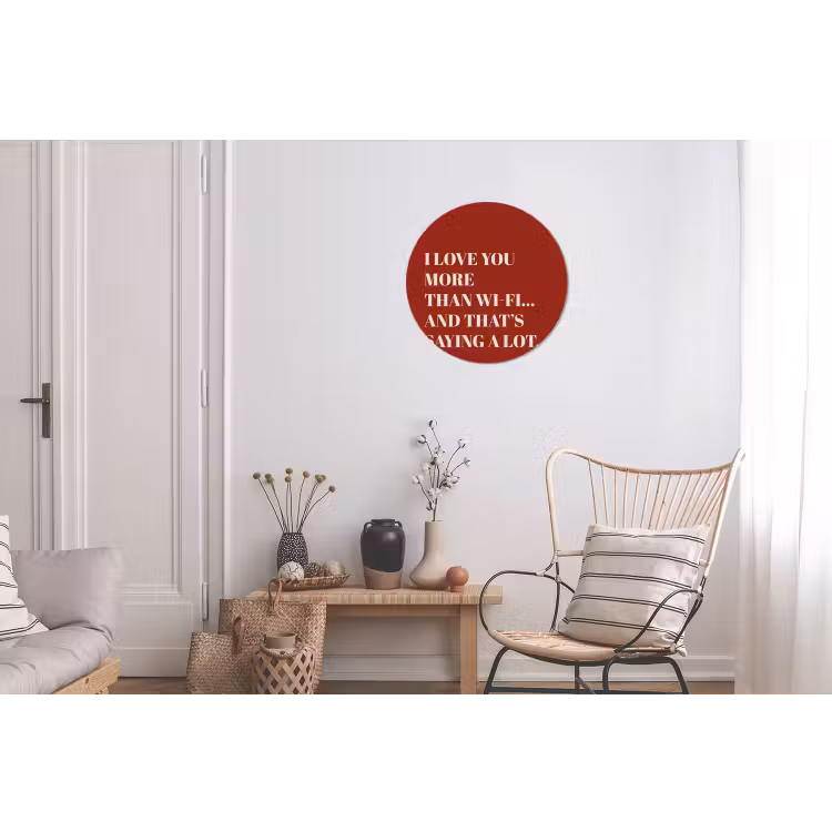 Wandcirkel - aluminium - Rood - Quote - Liefde — 2