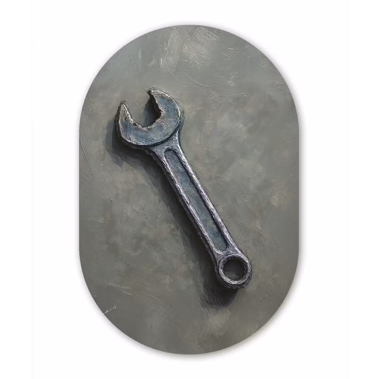Muurovaal glas - Steeksleutel - Schilderij - Gereedschap - Verf — 1