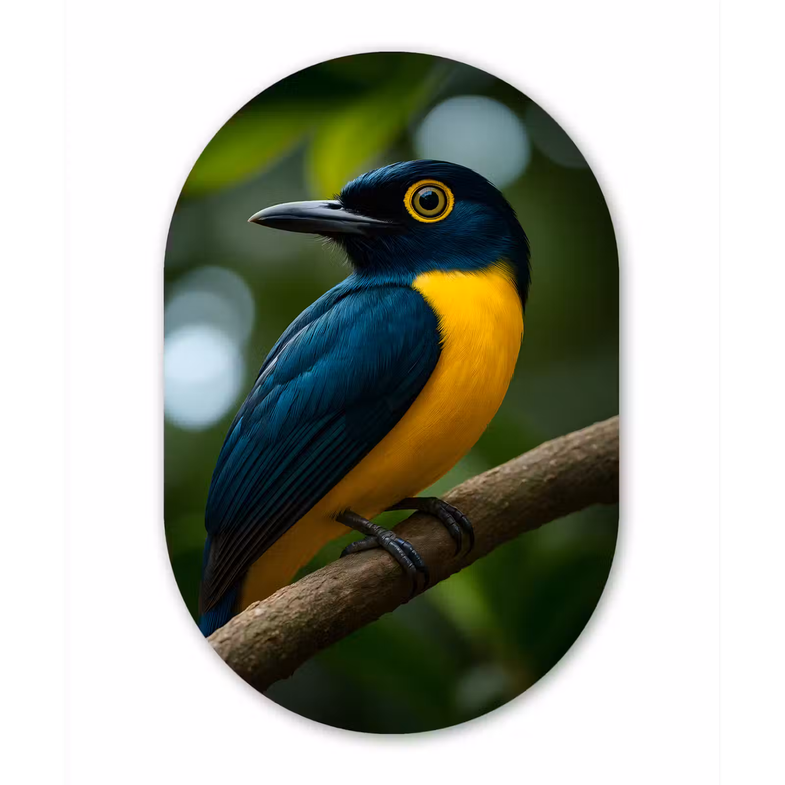 Wandoval Glas – Vogel - Tak - Geel - Bladeren — 1