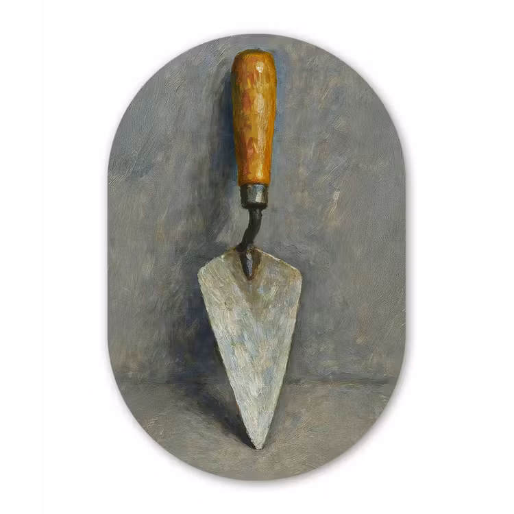 Muurovaal glas - Troffel - Verf - Gereedschap — 1