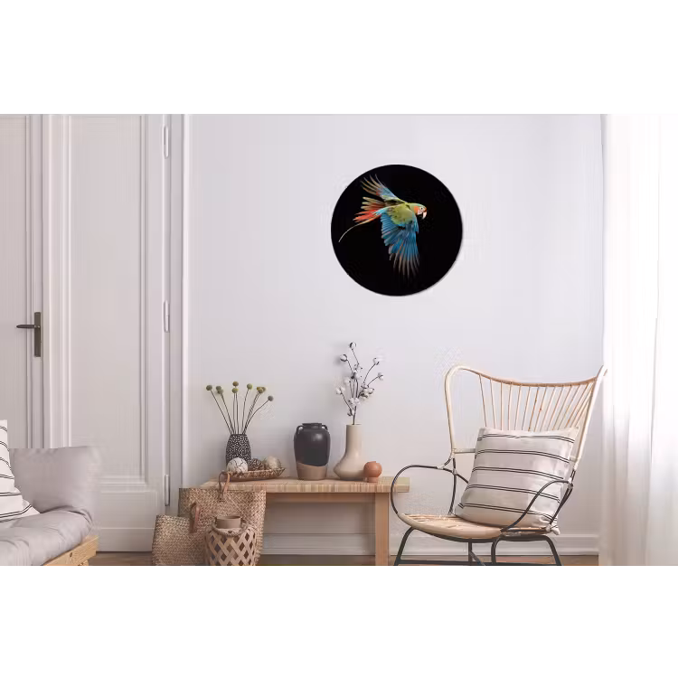 Wandcirkel - aluminium - Papegaai - Kleurrijk - Vleugels - Sierlijk — 2