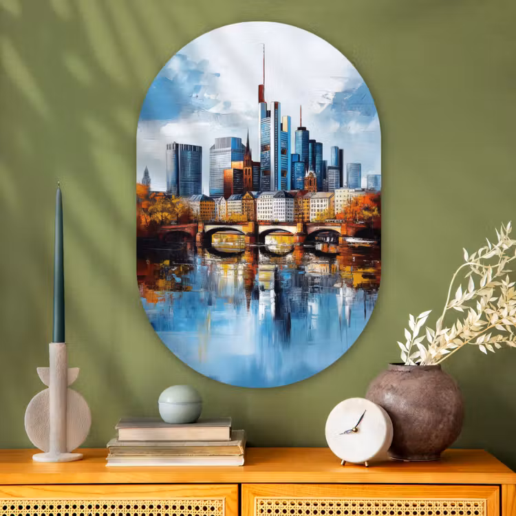 Wandoval Glas – Bomen Frankfurt- Stad - Skyline - Brug — 2