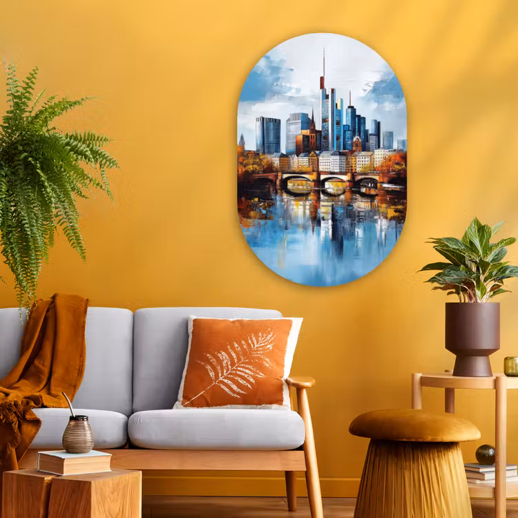 Wandoval Glas – Bomen Frankfurt- Stad - Skyline - Brug — 3