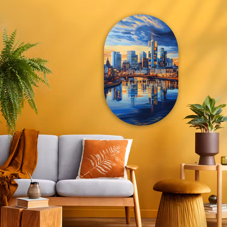 Wandoval Glas – Zonsondergang Frankfurt - Stad - Skyline - Water — 3