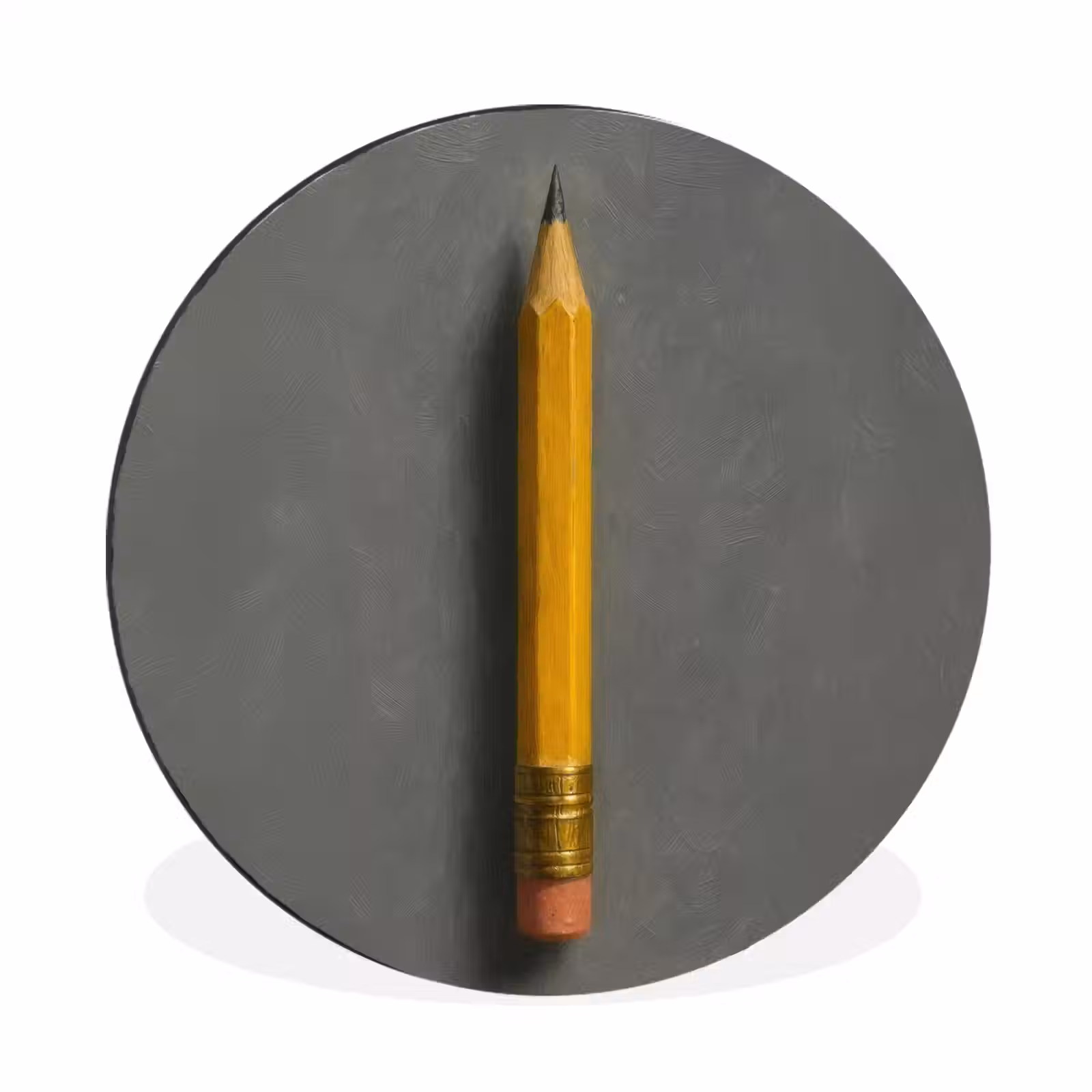 Wandcirkel - aluminium - Potlood - Schilderij - Geel — 1