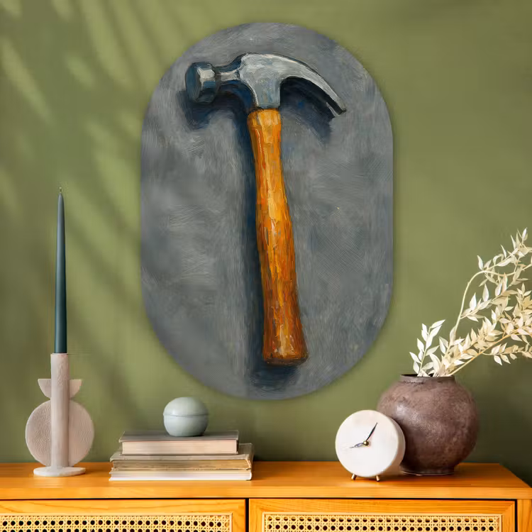 Muurovaal glas - Hamer - Schilderij - Gereedschap — 2