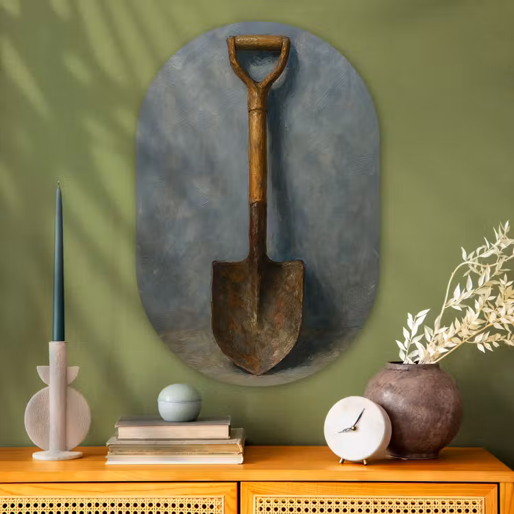 Muurovaal glas - Schep - Gereedschap - Schilderij — 2