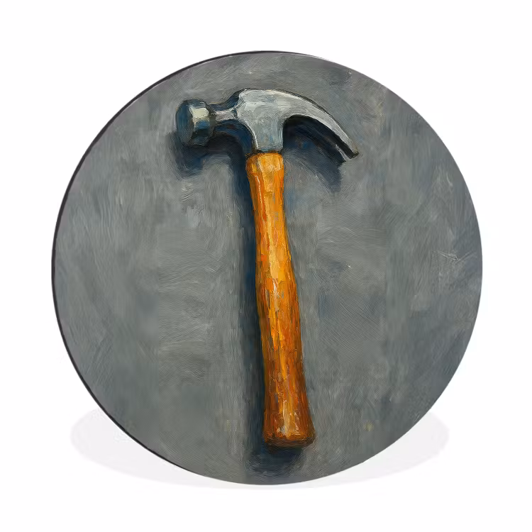 Wandcirkel - aluminium - Hamer - Schilderij - Gereedschap — 1