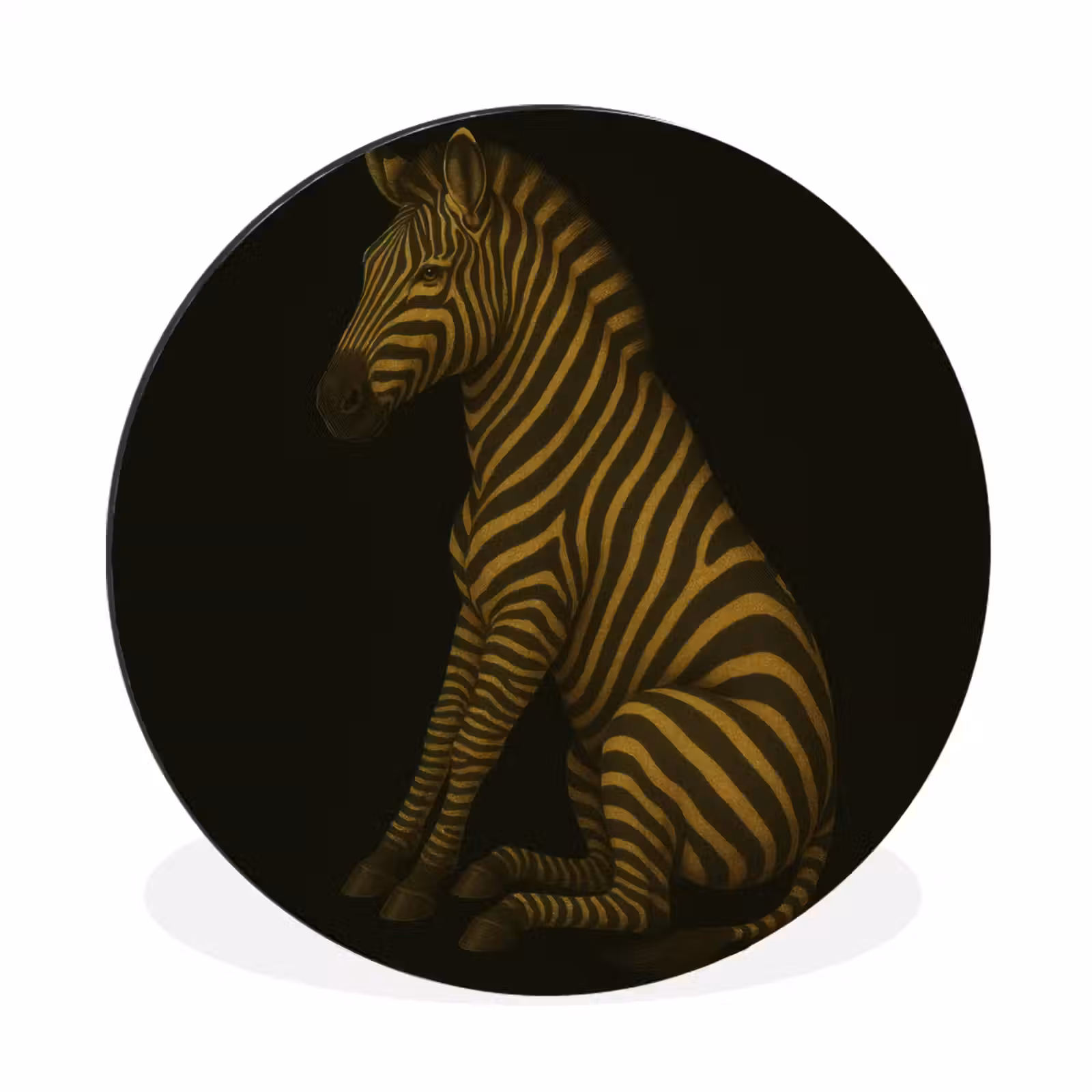 Wandcirkel - aluminium - Zebra - Strepen - Goud — 1