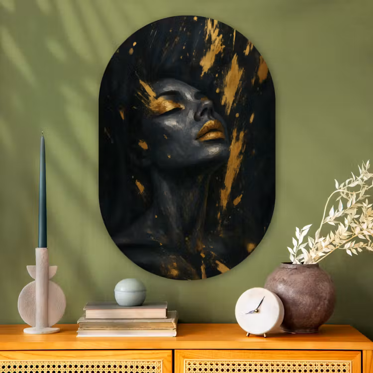 Wandoval Glas – Gezicht - Vrouw - Verfspatten - Abstract — 2