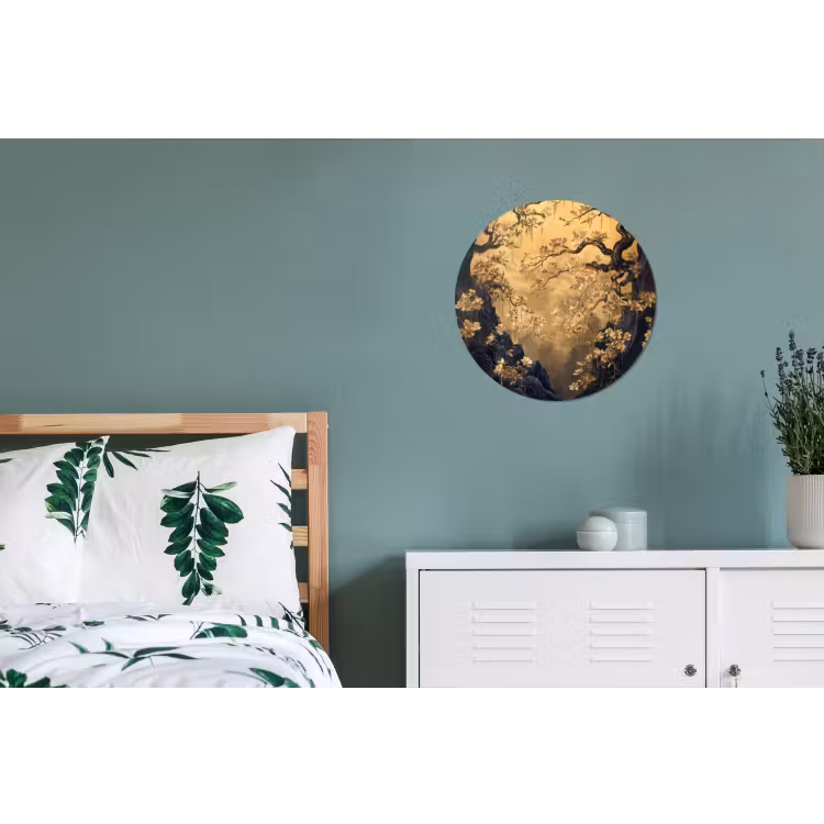 Wandcirkel - aluminium - Bloemen - Takken - Goud - Sierlijk — 4