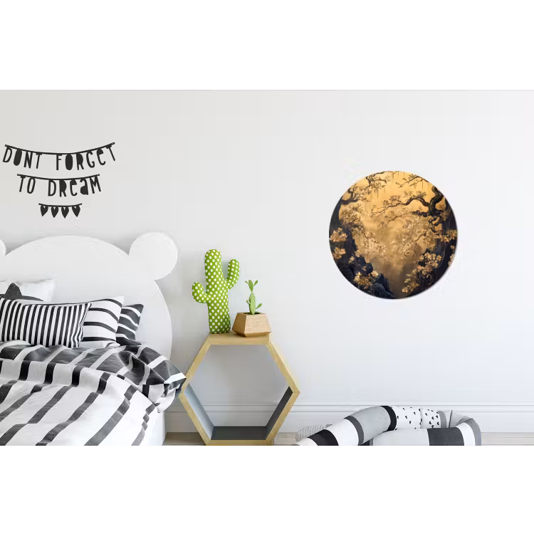 Wandcirkel - aluminium - Bloemen - Takken - Goud - Sierlijk — 5