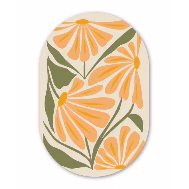 Wandoval Glas – Blaadjes - Zachtoranje - Bloemen — 1