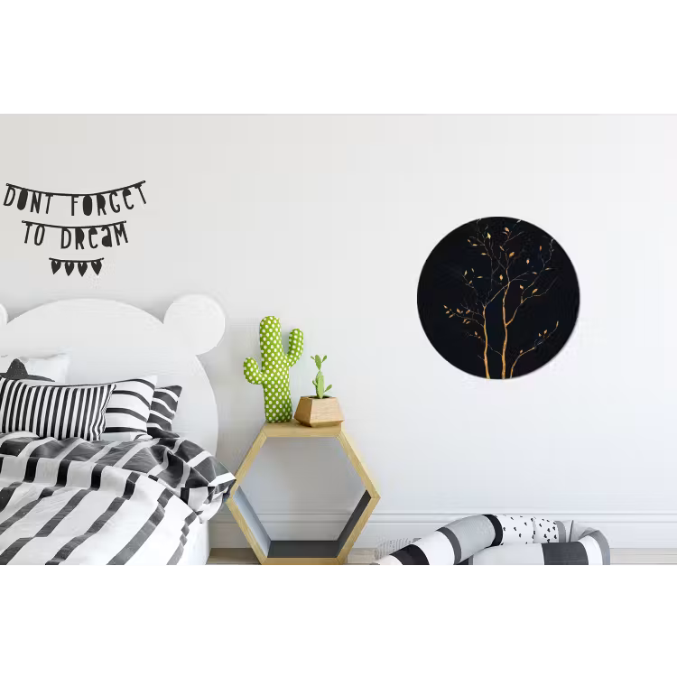 Wandcirkel - aluminium - Takken - Blaadjes - Zwart — 5