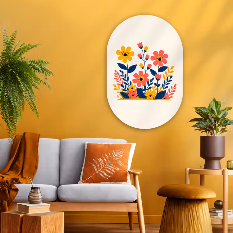 Wandoval Glas – Illustratie - Bloemen - Bladeren - Roze — 3