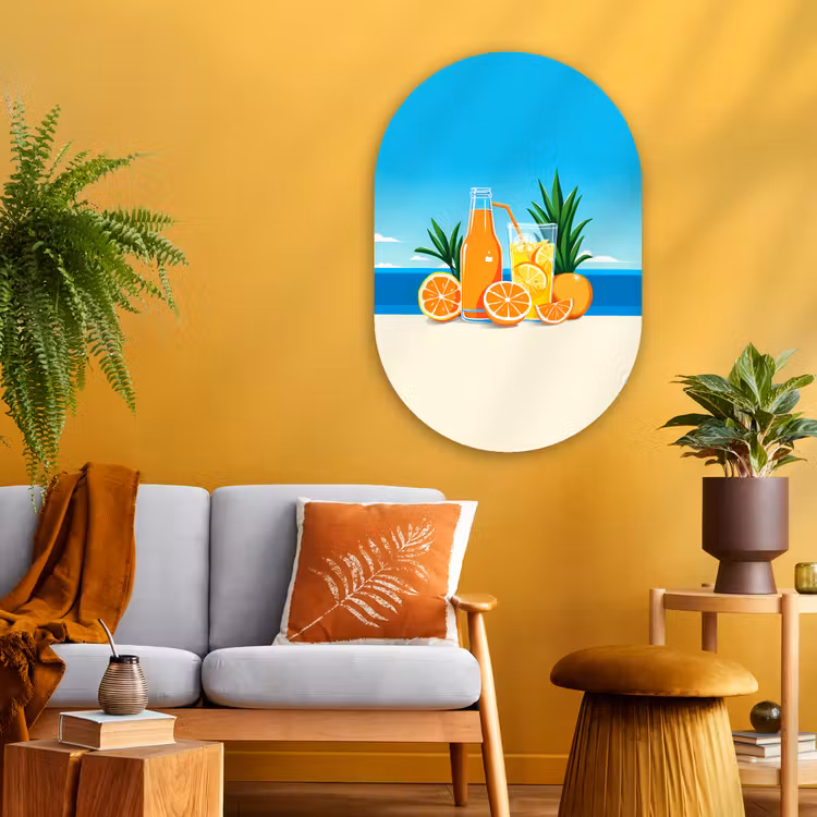 Wandoval Glas – Sinaasappels - Ijsblokjes - Zee - Illustratie — 3