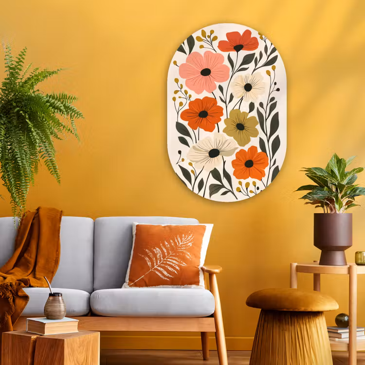 Wandoval Glas – Veldbloemen - Stengels - Blaadjes - Groen — 3