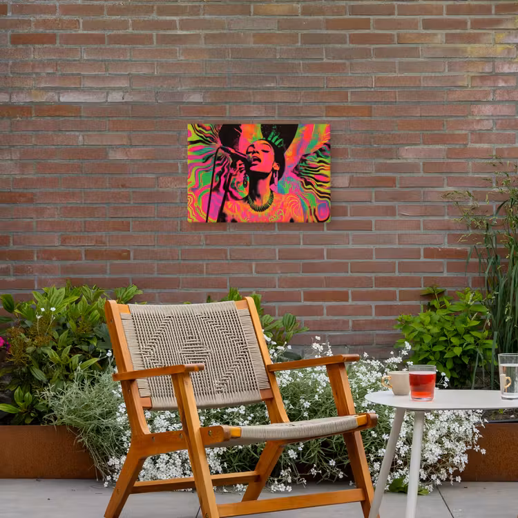 Buiten canvas - Neon - Vrouw - Microfoon — 2