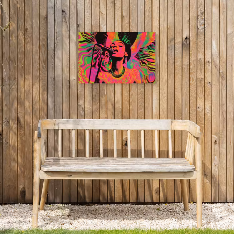 Buiten canvas - Neon - Vrouw - Microfoon — 3