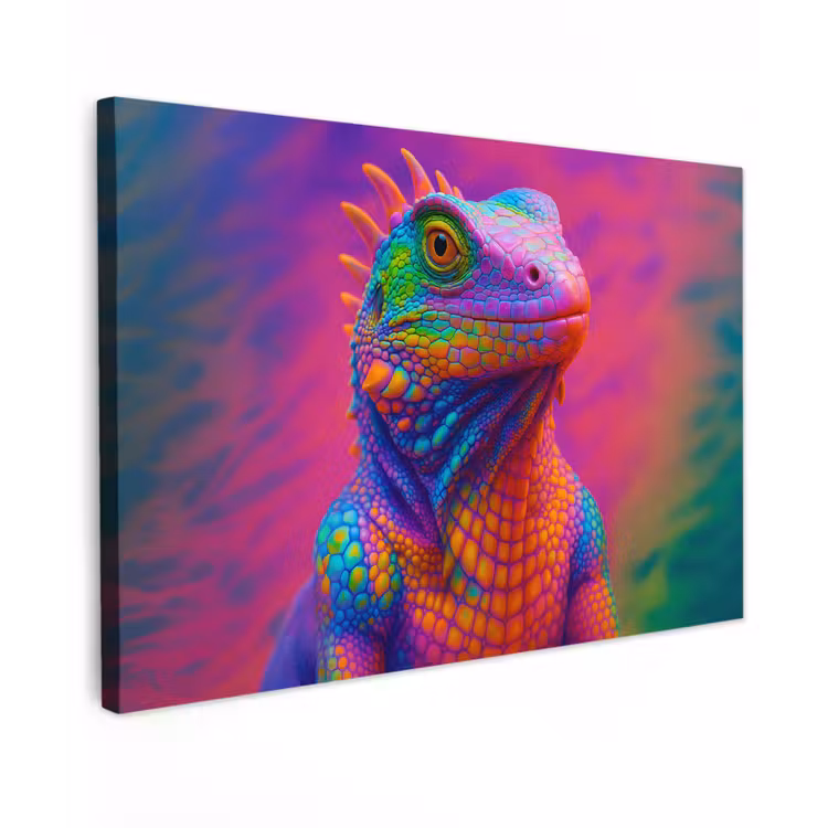 Buiten canvas - Kameleon - Dieren - Neon - Kleur — 1
