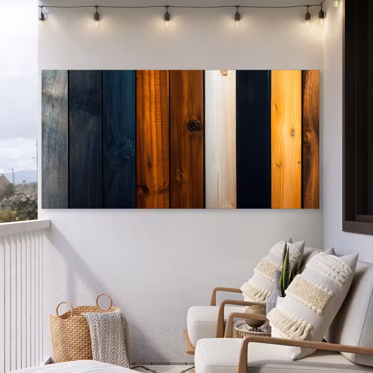Buiten canvas - Hout - Planken - Donker - Warm — 4
