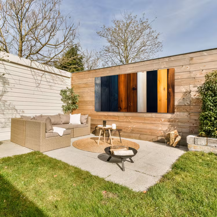 Buiten canvas - Hout - Planken - Donker - Warm — 5